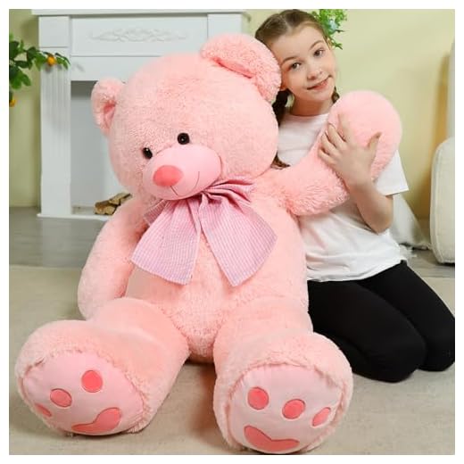 MorisMos Oso Peluche Gigante, 120cm Peluches Grandes Rosa, Teddy Bear Peluches de Animales Juguetes, Osito Peluche Kawaii Suave Regalos para Bebé Novia Madres Cumpleaños San Valentín