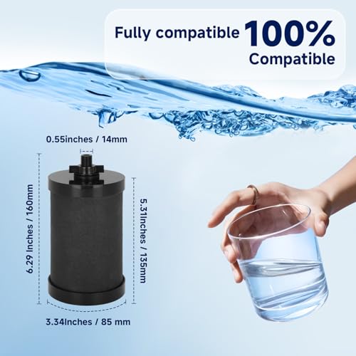 Image of 2387 Pro Filters Replacement NSF /ANSI 42 Certified for Alexapure 2387 Pro Filter Replacement, 5,000 Gallon Throughput Capacity Compatible with Alexapure Water Filtration System - Filter 4 Pack Black