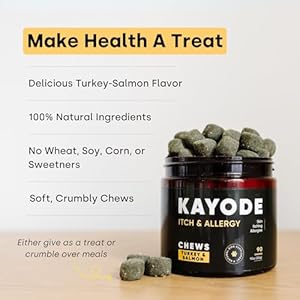 Kayode Itch Allergy Natural Dog Allergy Chews Allergy Relief for Dogs Premium Colostrum for Dogs Bee Pollen for Dog Allergies Alternative to Allergy Medicine for Dogs