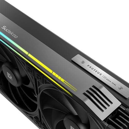 Image of Proteus 360 Liquid Cooler, 360mm, PWM Pump, 2500-3600RPM, Hign Customizable Segment LCD Screen, 30mm Performance Fans, Magnetic Metal Pump Cap, Black