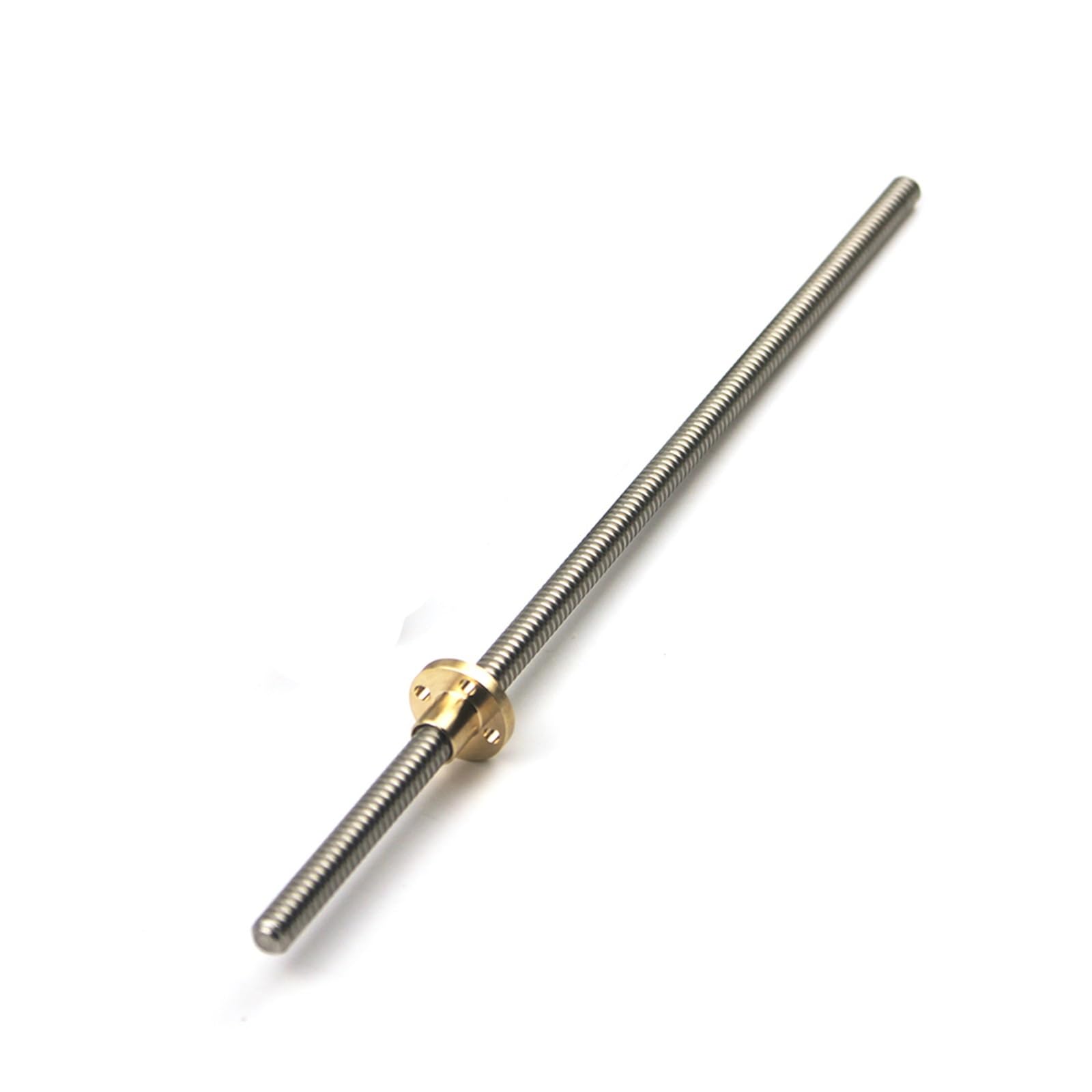 ELLANA Gewindespindel-Set T8, 8 mm x 2 mm, Vollgewinde, Edelstahl, Verzinkt, glatt, 150-1200 mm, 1 Stck + 2x KP08 + 1x Kupplung 5x8 mm