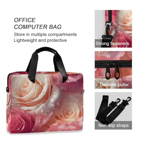 Funda Maletín para Laptop Flores Rosadas 13-15.6 pulg miniatura 4