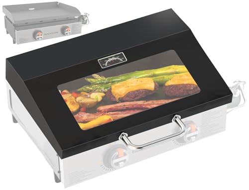 Hinged Lid for Blackstone 22 inch Griddle Lid Tabletop Omnivore 1666(2024 Model) Visualized Glass FlatTop Hard Cover for Blackstone Accessories 22 Omnivore Griddle Hood 2205 1813 Replacement etc.