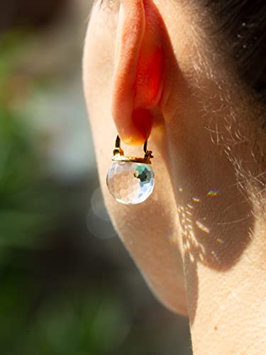 Image of Crystal Earrings for Women, Sparkly Austrian Crystal Disco Ball Earrings, 18K Gold Plated Post Drop Earrings with Colorful Spheres, Hypoallergenic & Lightweight, Ideal Gift for Her