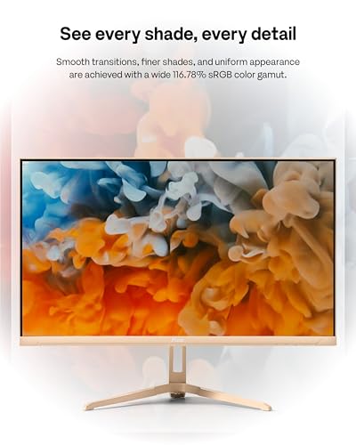 Image of Pixio PX249 Wave Beige 24 inch 240Hz Refresh Rate FHD 1080p Resolution Fast IPS Panel 1ms GTG Response Time Built-in Speakers Gaming Monitor with Adaptive Sync