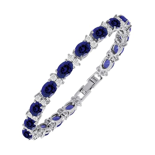 KEZEF Tennis Bracelets For Women - Cubic Zirconia - Oval 7x5mm Ge...
