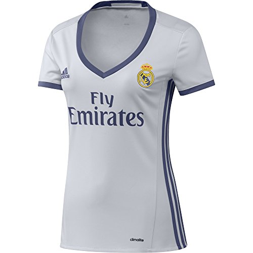 adidas Real H JSY W Première - T-Shirt de Club Real Madrid CF 2015/16 pour Femme, Blanc/Violet -...