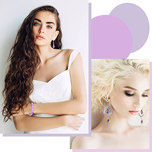 Crystal Beads, 600 Pcs Glass Beads, Assorted Crystal Beads for Jewelry Making, Rondelle Jewelry Beads with Container Box, Glass Beads Bulk for DIY Necklace Bracelet Earring(4/6/8mm, Purple))