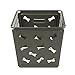 Spectrum Diversified Macklin Basket Steel Bin Bone Design, Pet Accessory Rust-Resistant Finish, Dog Toy Organization & Storage, Medium, Industrial Gray