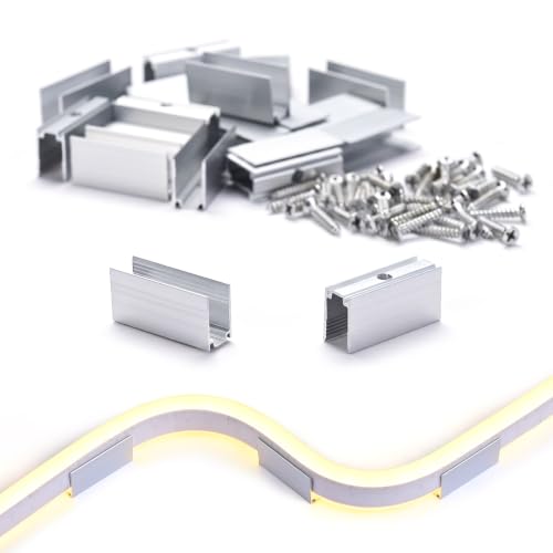 Image of Yescom 20Pack 1 inch Commercial Warm White Rope Light Aluminium Mounting Clip