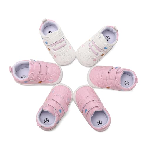Image of Clowora Baby Boys Girls Shoes Non-Slip Rubber Sole Sneakers Infant First Walking Toddler Crib Shoes Newborn Loafers Flats.