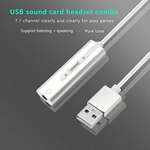 USB externe geluidskaart 3,5 mm Aux Stereo Audio Adapter Converter met Verstelbaar Volume, HiFi Magic Voice 7.1CH voor… - Image 4