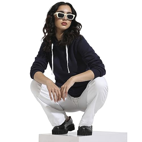Image of PINACOLADA Women's Pullover Hoodie with Kangaroo Pockets for Casual Wear | Hooded Neck | Long Sleeve | Drawstring Closure | Cotton Sweatshirt Crafted with Comfort Fit for Everyday Wear