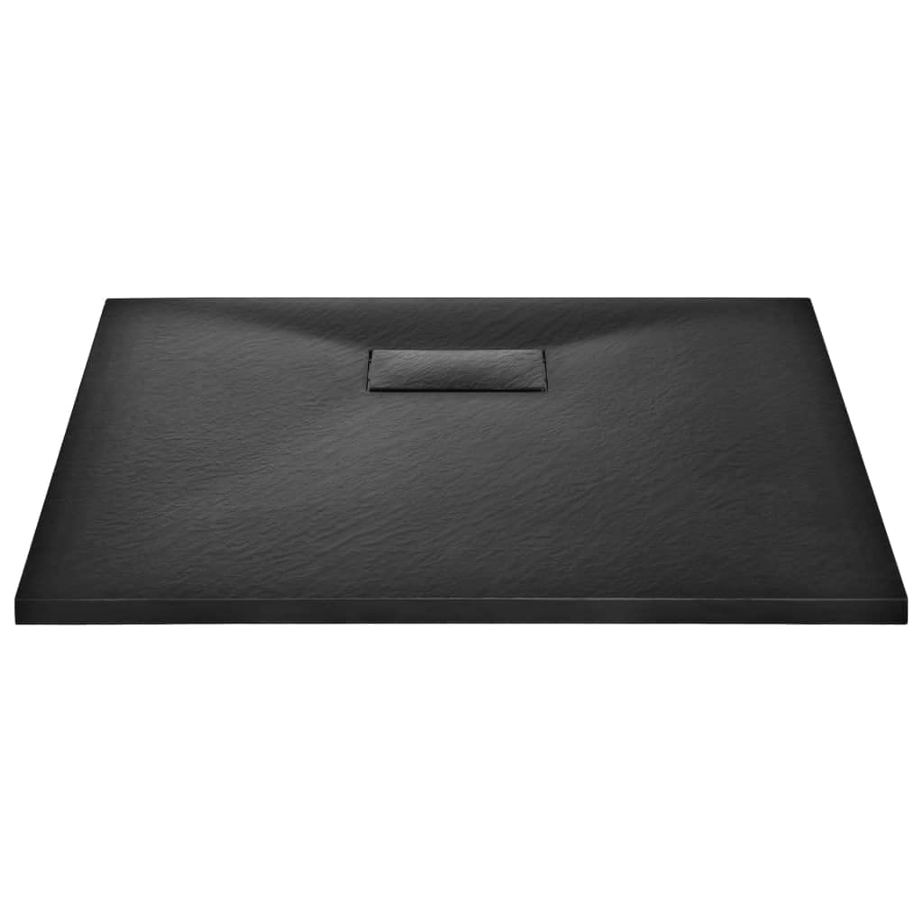 Plato de Ducha, Cabina De Ducha, Borde Plato Ducha, Mampara Plato De Ducha, Antideslizante Ducha, SMC Negro 90x80 cm
