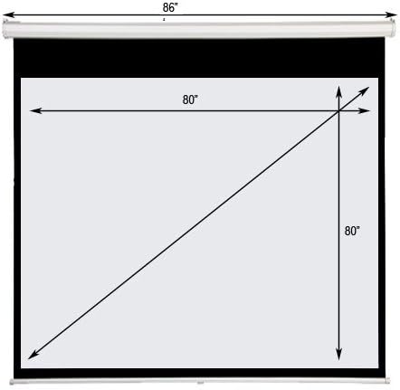 Mastar Screens Electric Projection Screen, 1:1 Aspect Ratio-80"x80" Diagonal 113in (Matt White)