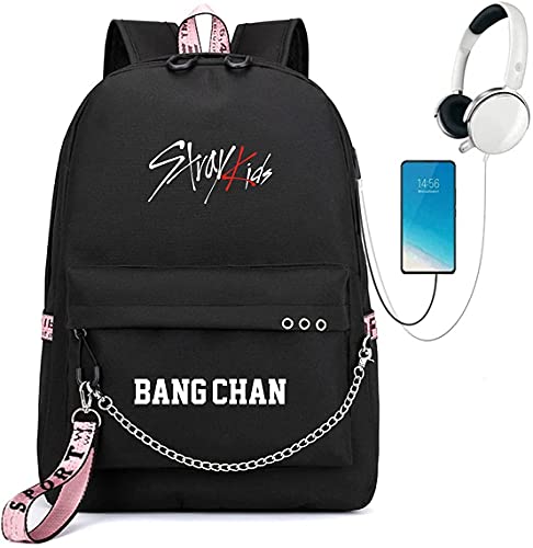 DIKARIYA Kpop Stray Kids Rucksack Student Daypack Modisch Schultasche Geschenkwaren College School Bookbag Reise Schule Laptoptasche Bang Chan Changbin Hyunjin Han Felix Seungmin Cover