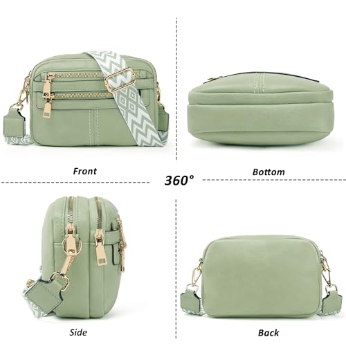Image of TANTOMI Crossbody Bags for Women, 6-Pockets Cross Body Purse, Vegan Leather Handbags Shoulder Bag for Travel, Gifts for Women