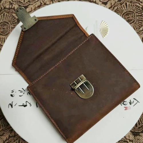 Funda de cuero retro hecha a mano para cuaderno y cartas de póker 4