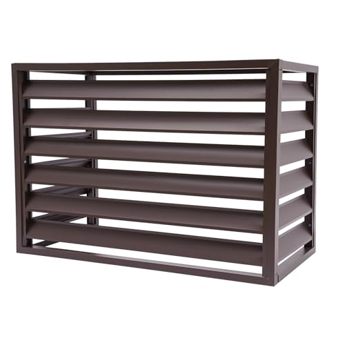 Klimaanlage Abdeckung Verkleidung Sichtschutz Zaun für Außengerät, Gehäuse aus Aluminiumlegierung, Lärmschutz für Garten Balkon Terrasse, 100 x...