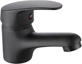 INGUZ | Black Basin Tap | Single-Lever Mixer for Cold and Hot Water | With Aerator, Water Saving, Easy Installation | Black Bathroom Tap | Sink Taps | Basin Tap