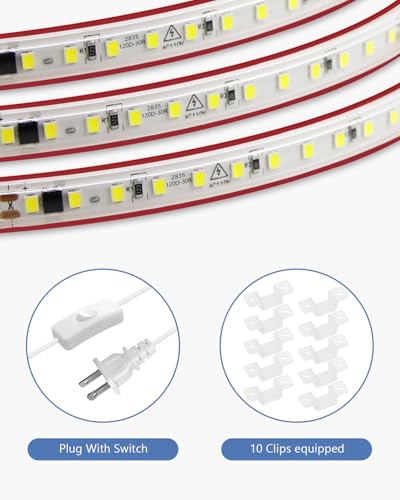 Tira LED blanca fría 110V 6.56ft adhesiva impermeable miniatura 4