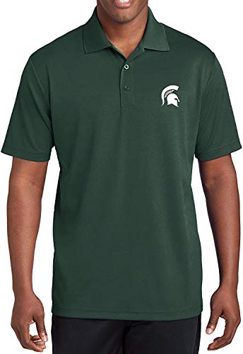 Ap07 - Michigan State Spartans Primary Logo Left Chest Mens Polo - Large - Forest Green #TOP3
