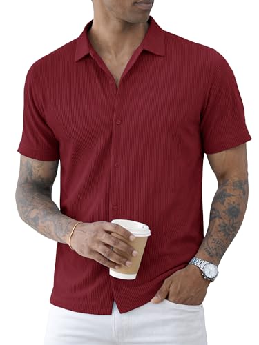Image of Nobel Monk Men's Solid Casual Shirt |Half Sleeve | Regular Fit |Stylish Shirt for Men