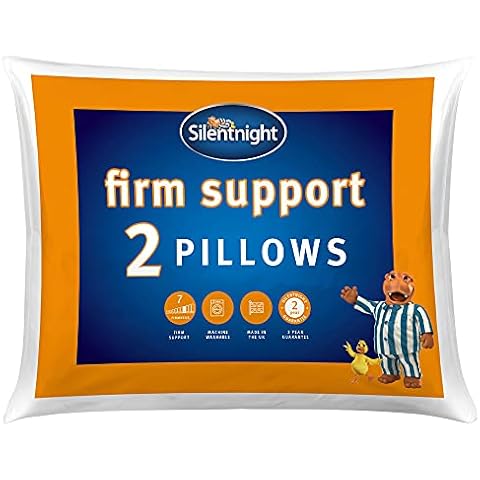Silentnight Firm Support Pillow Pack of 2 - Side Sleeper Pillows for Sleeping Neck Back Orthopaedic Pain - Machine Washable Pillow Pair for Side Sleepers, White Cover