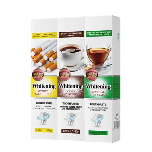 3-Pack Brightening Toothpaste - for Coffee, Tea & Tobacco