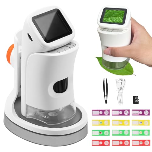 Image of Microscope,Microscope Handheld,2'' IPS Eye-Protecting Screen,Maximum Magnification of 1000X,Take Photos and Record Video with HD Pixels,Christmas,Birthday, Edu Gifts