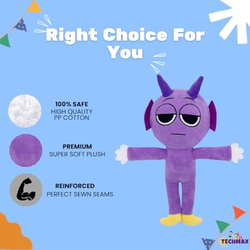Image of Customized Text Purple Standing Sprunki Plush Toys