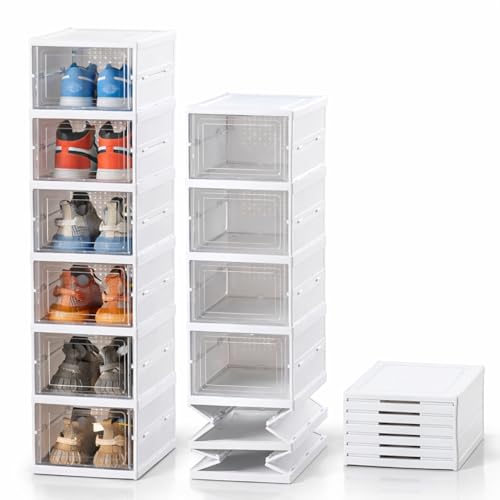 Scarpiera SALVASPAZIO Slim con Coperchio e Ventilazione, Scatole Per Scarpe