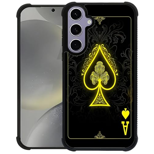 CARLOCA Case for Samsung Galaxy S24 S25,Playing Card Ace 2 Design Shockproof with 4-Sided Airbag, Anti-Scratch & Anti-Slip TPU Cover - Protective Phone Case for Men Women