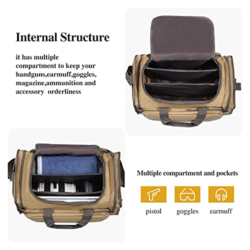 Pinprin Tactical Gun Range Bag Pistol Shooting Duffle Bag Military Handgun Ammo Gear With Magazine Holder #TOP3