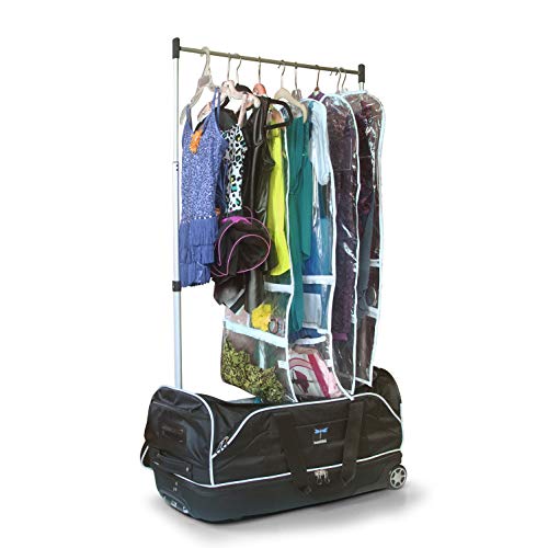 Travolution 28” Wheeled Drop-bottom Duffel With Garment Rack With Pink Trim, one size