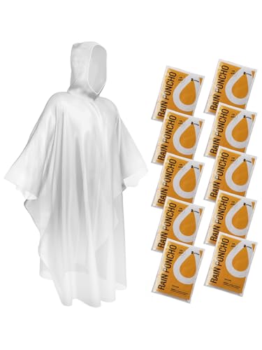 Image of SaphiRose Disposable Rain Ponchos Emergency Clear Poncho