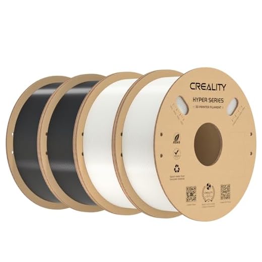 ⚡ Creality Hyper PETG Filament Bundle 4KG Black & White, 3D Printer Filament Designed for High Speed 30-600mm/s, 1kg(2.2lbs)/Spool PETG Filament 1.75mm, Fits for Most FDM 3D Printers
