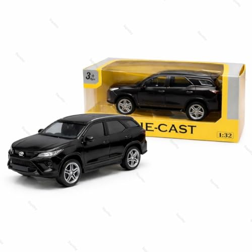Image of 1:36 Scale Fortuner Toy Car - Toyota Die-Cast Mini Metal Pull Back SUV with Openable Doors, Lights & Music - Alloy Model Vehicle for Kids, Boys & Collectors【Black】