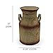 CVHOMEDECO. Farmhouse Galvanized Metal Milk Can, Old Rustic Primitives Jug Vase for Home and Garden Décor. Grey