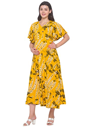 Image of AV2 Womens Viscose Maternity | Nursing |Feeding | Breast Feeding Dress with Zippers for Post Pregnancy