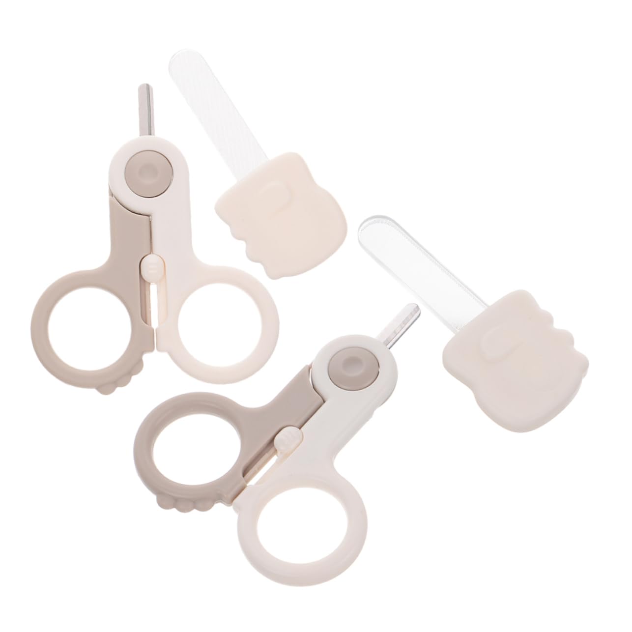 Totority 2-in-1 Baby Nail Trimmer Set Baby Nail Scissors File Newborn Toddler Grooming Kit Pinch- Design Compact for Travel