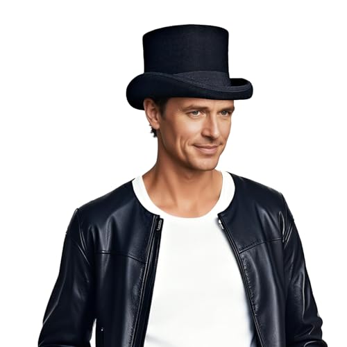 Sombrero de fieltro tipo copa alta para hombres y mujeres miniatura 6