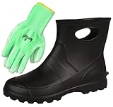 Schwarze Herren-Gummistiefel Garden LEMIGO + Gartenhandschuhe 45 EU / 10.5 UK