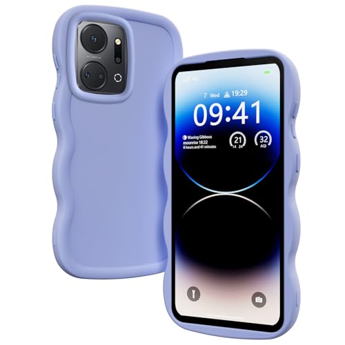 Cover per Honor X7a Custodia Cellulare Onda Cornice Forma Riccia Carina Antiurto Ondulata Bumper Case - silicone viola