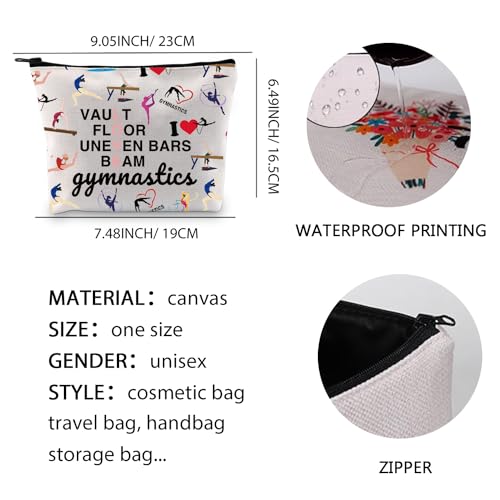 Gymnastics Cosmetic Makeup Bag Gymnastics Lover Gift - Team Zipper Pouch (Cotton, Bars Beam 1UK) - Image 3