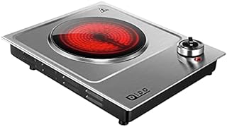 DIDO 1200W Electric Hot Plate, Portable Ceramic Countertop Infrared Burner with Adjustable Temperature Control, Stainless Steel Base Easy to Clean, Electric Stove for All Cookware, Heat-Up in Seconds