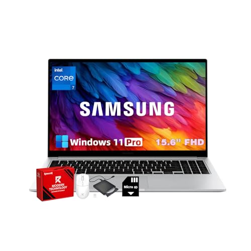 Image of Samsung 15.6 Laptop Computer, Intel 10-Core 7 150U, Win11 Pro, Free Office 365 for The Web, 16GB RAM, 512GB SSD, 256GB SD Card, Backlit KB, 15.6 inch FHD Anti-Glare Display, Fingerprint
