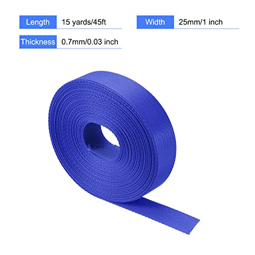 Image of MECCANIXITY Flat Nylon Webbing Strap 1 Inch 15 Yards Blue for Backpack, Cargo Strap, Luggage-rack