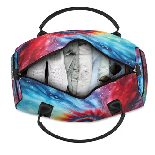 Art Abstract Tie Dye Travel Duffle Bag for Women Men Foldable Waterproof Weekender Bag Carry on Tote for Overnight Sports Gym Tie Dye4