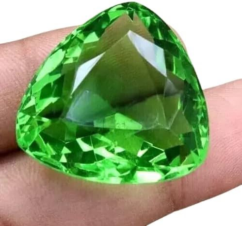 40-50 Ct Green Peridot Pendant Size Trillion Shape Natural Loose Gemstone for Necklace Bracelet and Jewelry Making